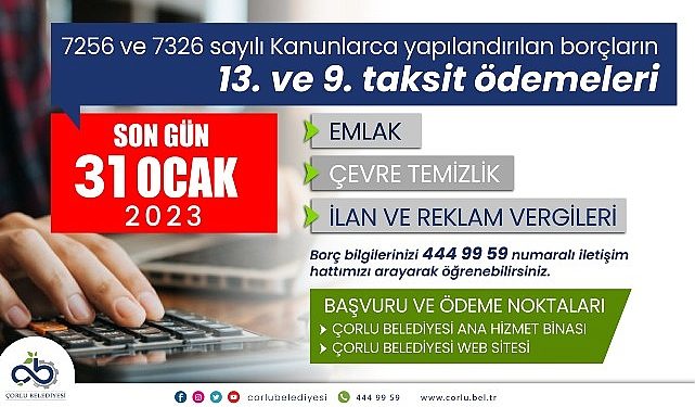 Yapılandırma Taksit Ödemelerinde Son Gün 31 Ocak